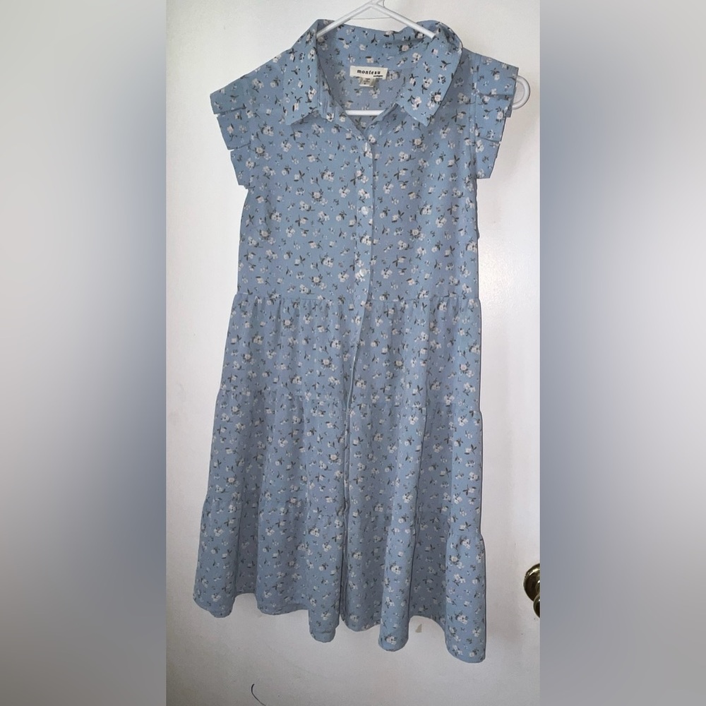 Monteau Blue Floral Kids Dress